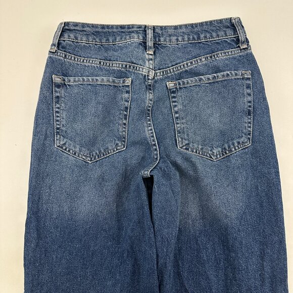 Forever 21 Button Fly Distressed Straight Women's size 26 Dark Blue Denim Jeans - Picture 5 of 5